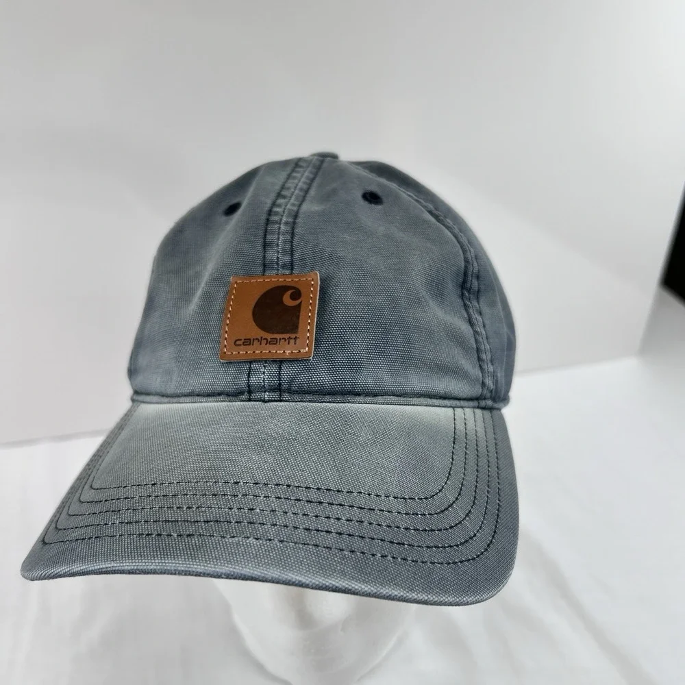 Men's Gray Carhartt Canvas Adjustable Strap Back Hat One Size Fits All
